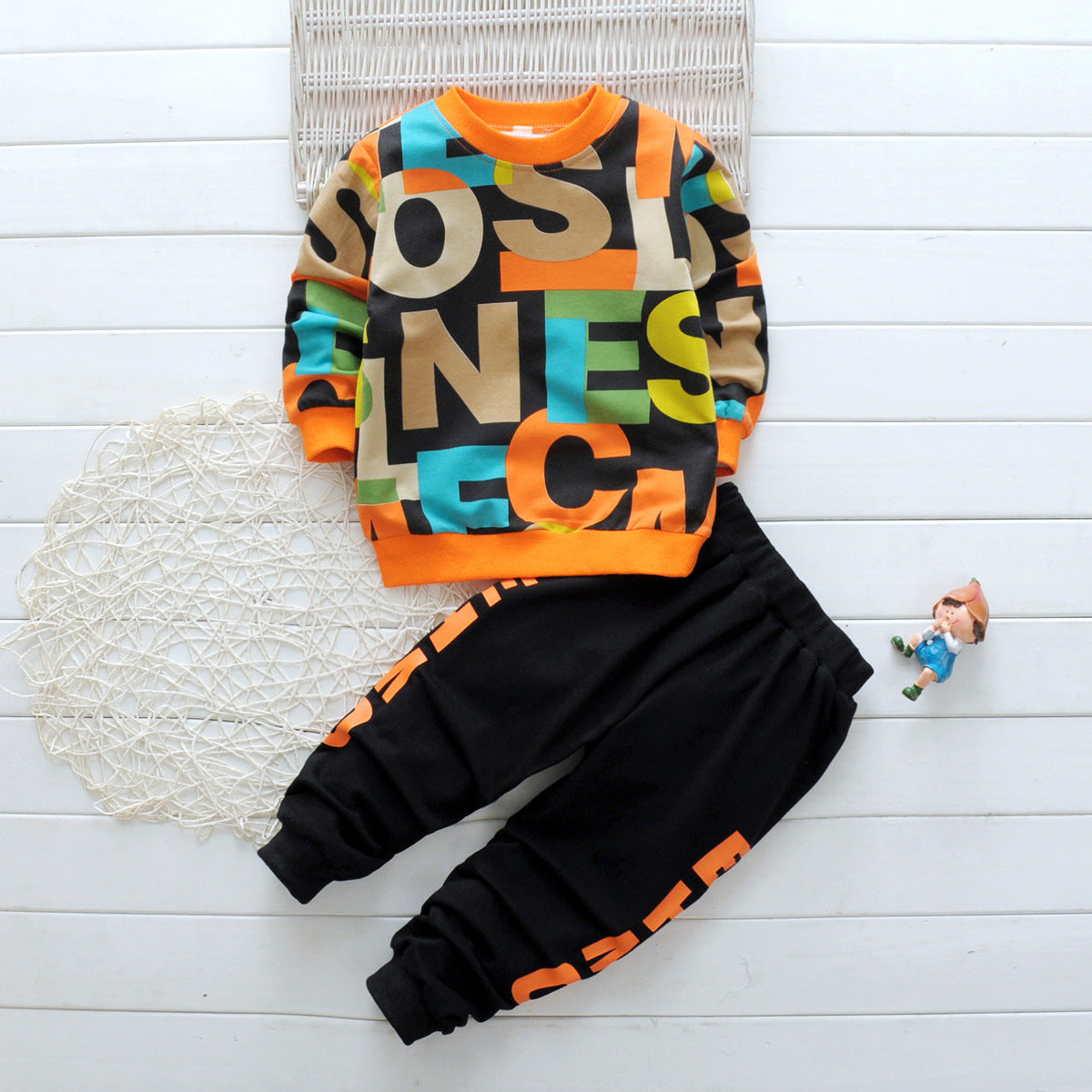 Spring Kids Cartoon Hoodie Set for Boys and Girls